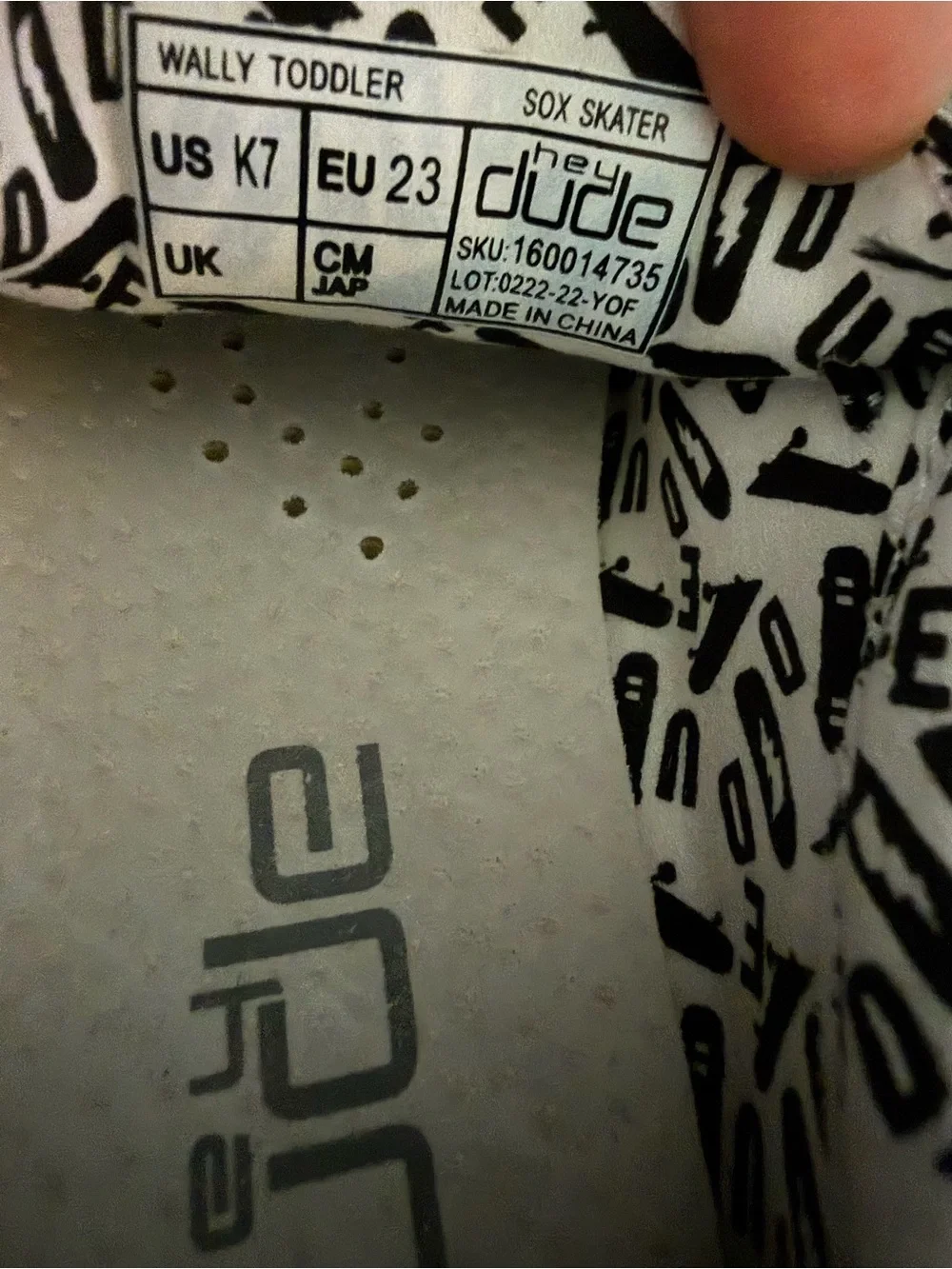 Hey Dude Toddler Slip-On Sneakers - Black/White
